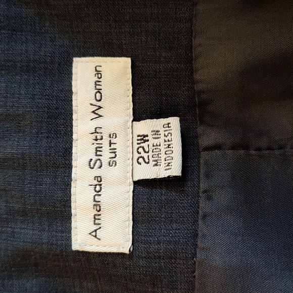 Amanda Smith Blazer Jacket Gray Size 22 W Zip Front Long Sleeve  Classic Office - Picture 5 of 12